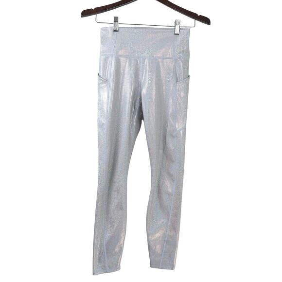 Fabletics Pants - Fabletics Size XS Oasis Pureluxe High Waist Leggings Silver Hologram